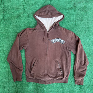 VINTAGE RVCA SURFER BROWN LIMITED EDITION HOODIE ZIP UP SWEATSHIRT SMALL